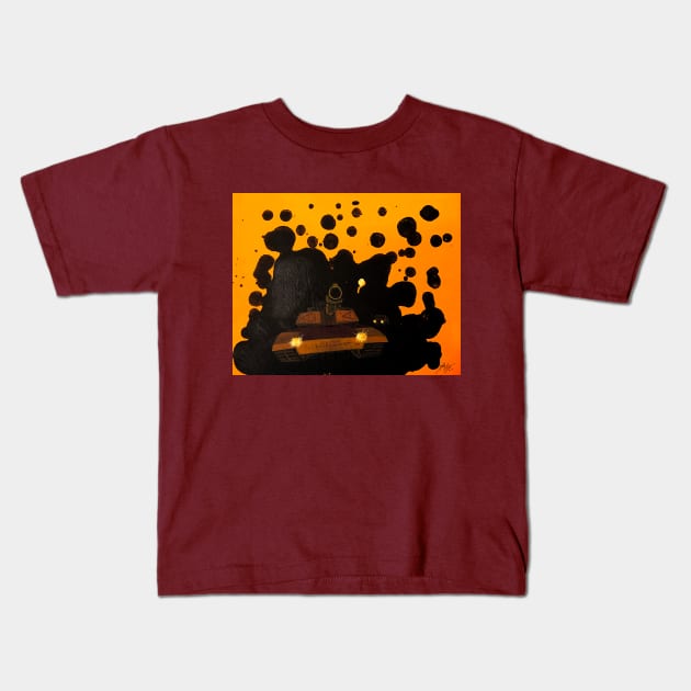 Oil Stain Kids T-Shirt by MikeCottoArt